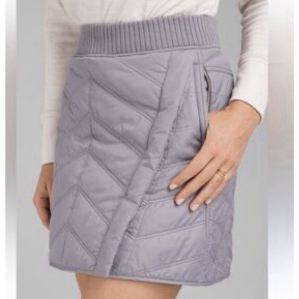 PrAna Diva Wrap Quilted Fleece Skirt Women’s S Hiking Adventure Outdoors Gray